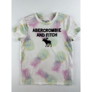Abercrombie And Fitch Youth Logo T Shirt 7/8 Tie Dye Moose Pink Green Embroidery